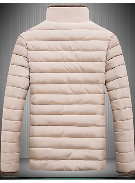 Men's Regular Padded Coat,Spandex Solid Long Sleeve