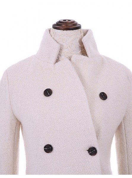 Women's Plus Size Coat,Solid Long Sleeve Winter Beige Thick