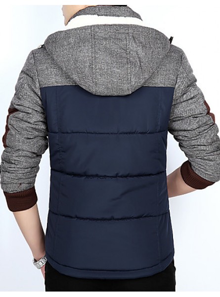 Men's Regular Padded Coat,Polyester Solid Long Sleeve