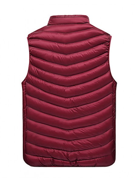 Men's Regular Padded Vest Coat,Polyester Solid Sleeveless Winter Vest k256