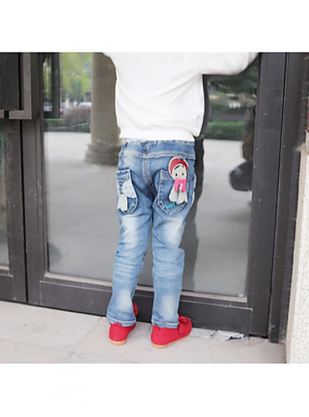 Girl Going out / Casual/Daily / School Embroidered Jeans-Denim All Seasons  